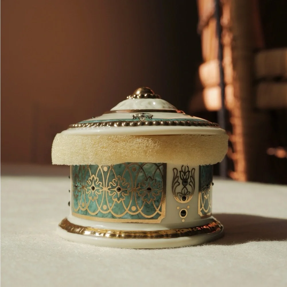 Vintage Lenox Majestic Royal Marble Trinket‎ Box White Blue Handcrafted 2